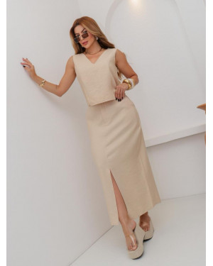 Conjunto Maxi Saia e Blusa Cropped Alfaitari | Moda Evangelica